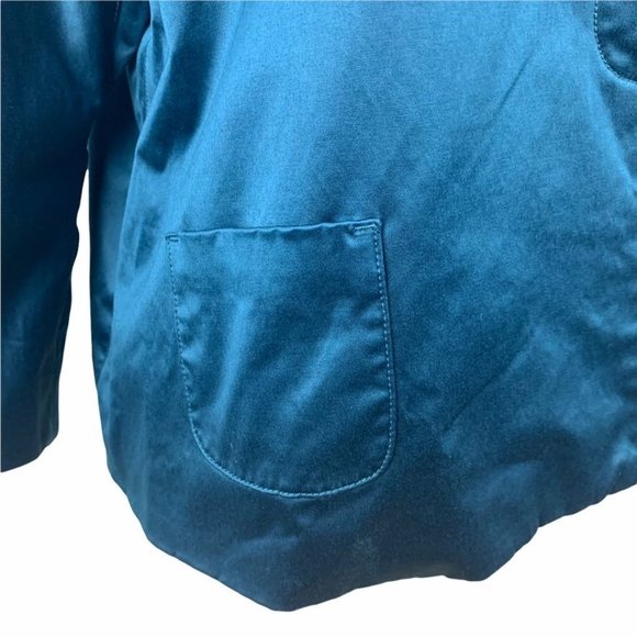 J. Jill Teal Swing Blazer/Jacket Hidden Buttons LP - Picture 2 of 10